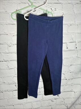 Cat & Jack 2 pairs Solid Navy and Black Warm Leggings